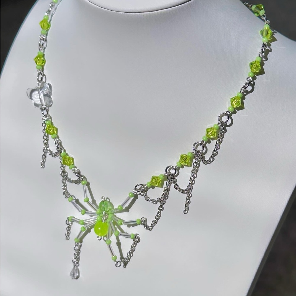 Handmade Spider Beaded Necklace